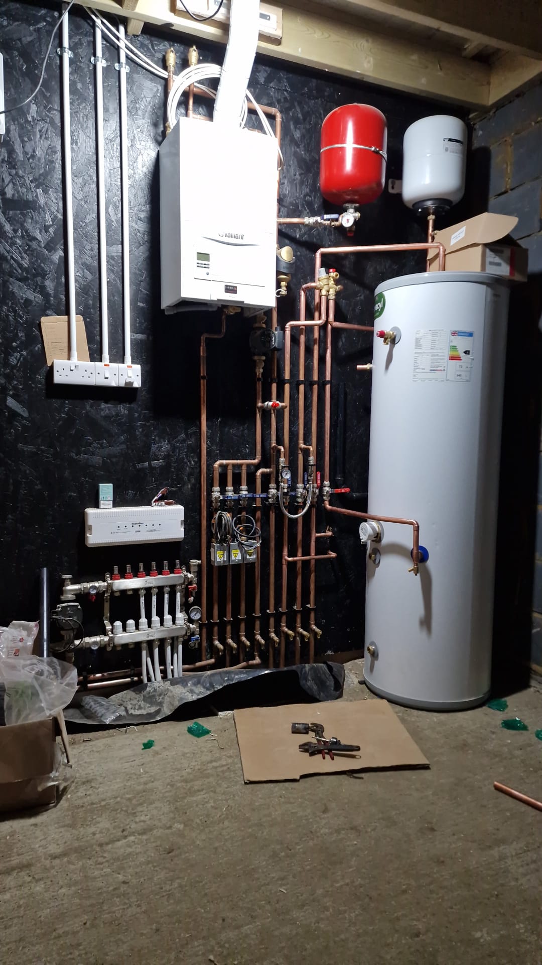 Completed heating system installation